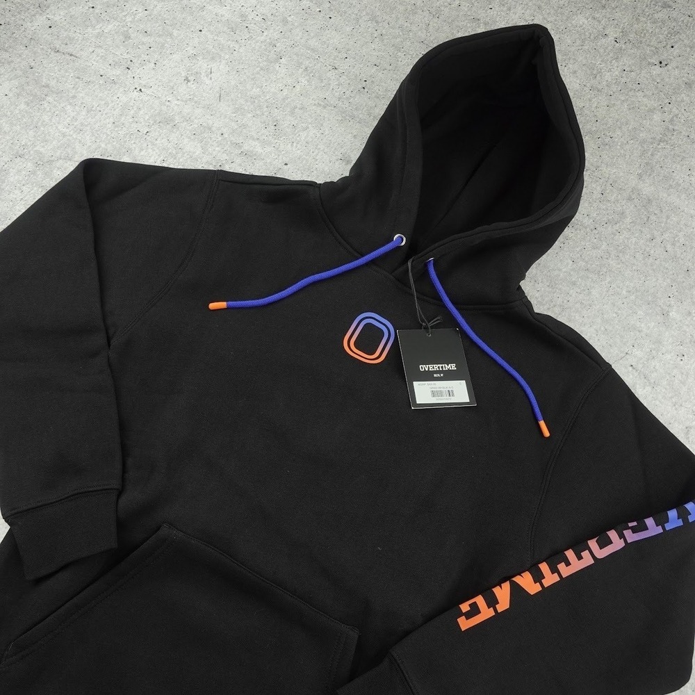 Overtime Classic Gradient Hoodie Mens Small Black Logo Sleeve Grad-991blk New